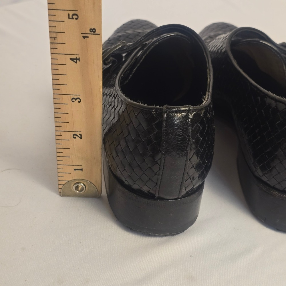 Stephane Kelian Paris Black Woven Leather Monk Strap Shoes Made in France 6.5 - Picture 7 of 14